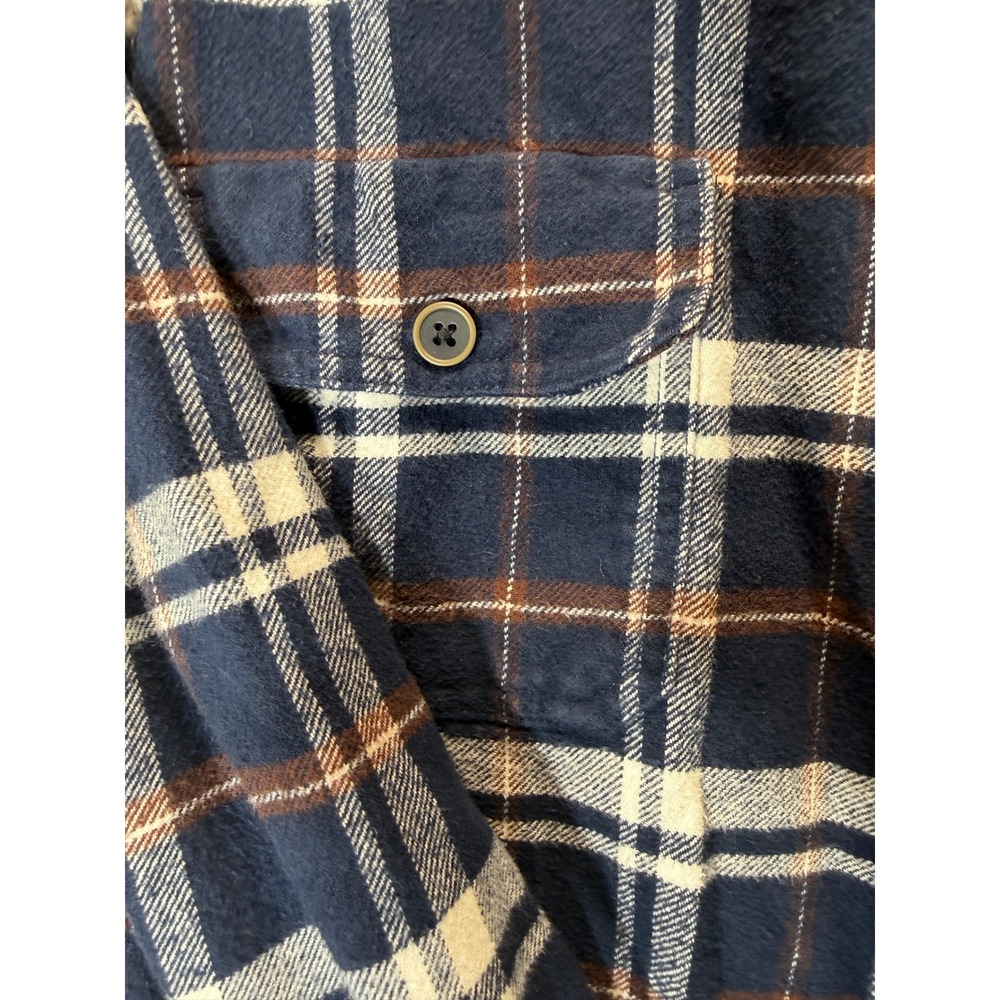 Jachs NY Mens Navy Blue White Plaid Flannel Button Down Shirt Medium 974954 - Picture 8 of 16